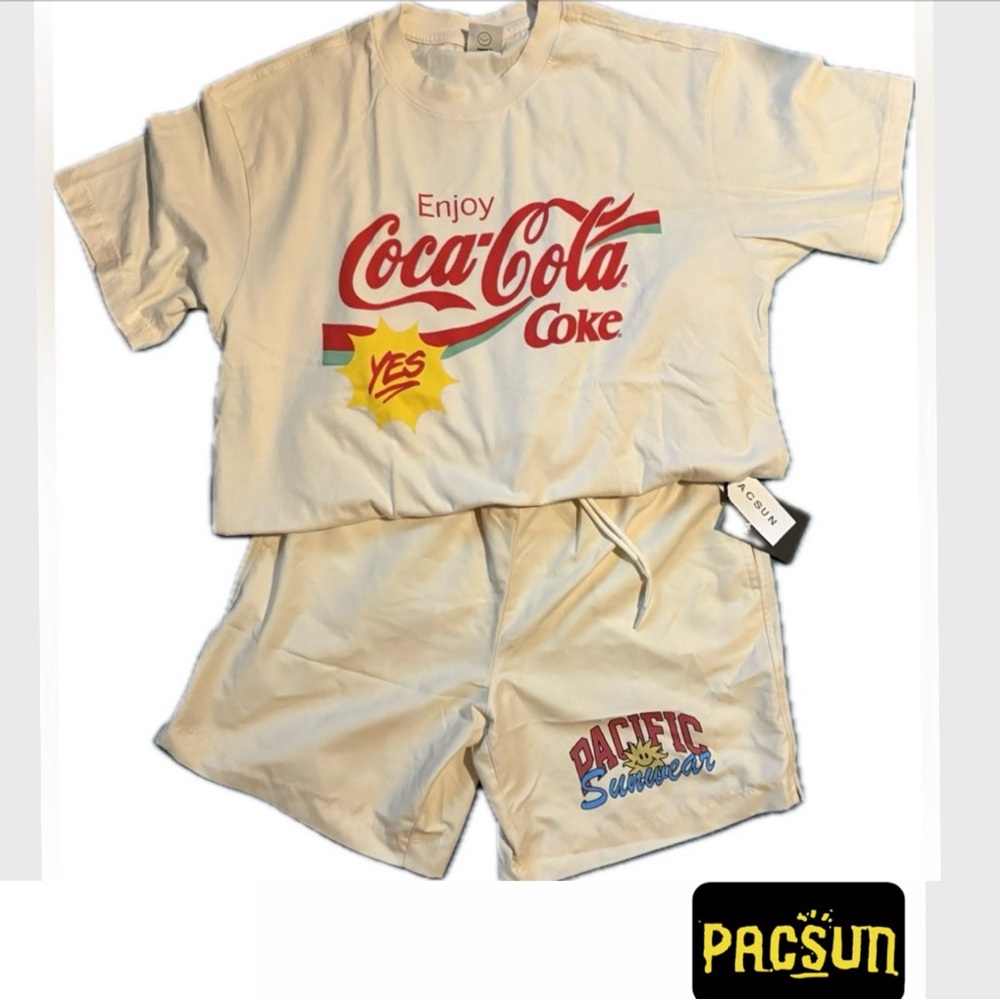 Pac Sun bundle of Coca Cola shirt and NWT shorts